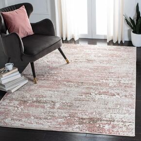 Safavieh Meadow Collection Runner Rug - 2' x 8', Beige & Pink, Modern Abstract Design, Non-Shedding & Easy Care, Ideal for High Traffic Areas in Living Room, Bedroom (MDW585B) in Saudi Arabia