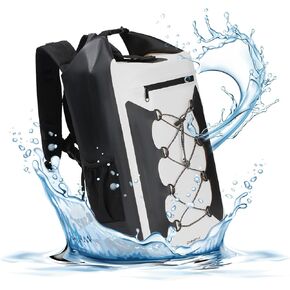 حقيبة ظهر جافة مقاومة للماء سعة 30 لتر من Omnpak، حقيبة ظهر مقاومة للماء تحافظ على جفاف المعدات، حقيبة جافة عائمة للتجديف بالكاياك، الشاطئ، التجديف، القوارب، المشي لمسافات طويلة، بناء PVC in Kuwait