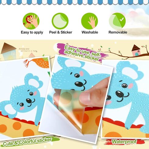 Wall Decals for Nursery Room Animal Tree Wall Stickers Baby Door Cartoon Decor Jungle Safari Giraffe Elephant DIY Children Murals Decoration Removable Wallpaper for Boy Girl Room Bedroom Wardrobe in Saudi Arabia