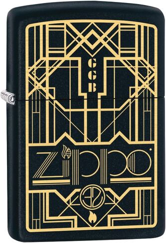 Zippo Lighter: Zippo Art Deco Design - Black Matte 79962 in Saudi Arabia
