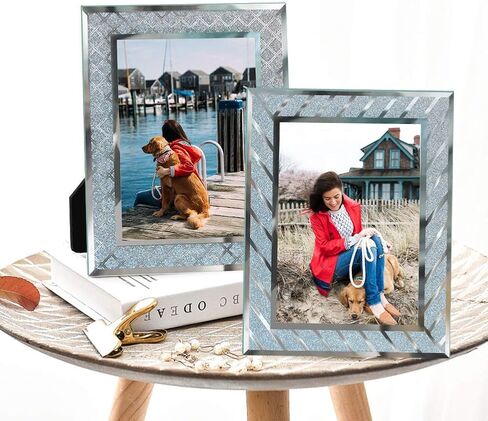 Picture Frames,4x6 Glass Picture Frames,Set of 2 Picture Frames Fit Photo 4 by 6 Inch for Tabletop Display in Saudi Arabia