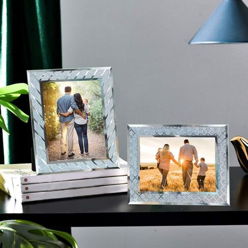 Picture Frames,4x6 Glass Picture Frames,Set of 2 Picture Frames Fit Photo 4 by 6 Inch for Tabletop Display in Saudi Arabia