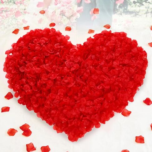 20 حزمة شموع على شكل قلب رومانسي الحب شمعة Tealight مع 500 قطعة من الحرير بتلات الورد in Kuwait