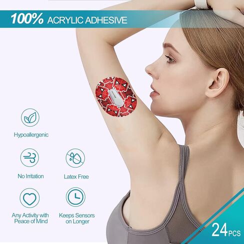 رقع لاصقة لمستشعر Dexcom G6، رقعة مستشعر CGM مع 4 رقع شفافة مقاومة للعرق و20 ملصقًا من القماش وغطاء حماية مستمر لمراقبة الجلوكوز لمدة 10-14 يومًا in Kuwait
