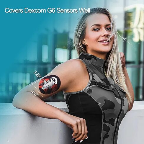 رقع لاصقة لمستشعر Dexcom G6، رقعة مستشعر CGM مع 4 رقع شفافة مقاومة للعرق و20 ملصقًا من القماش وغطاء حماية مستمر لمراقبة الجلوكوز لمدة 10-14 يومًا in Kuwait