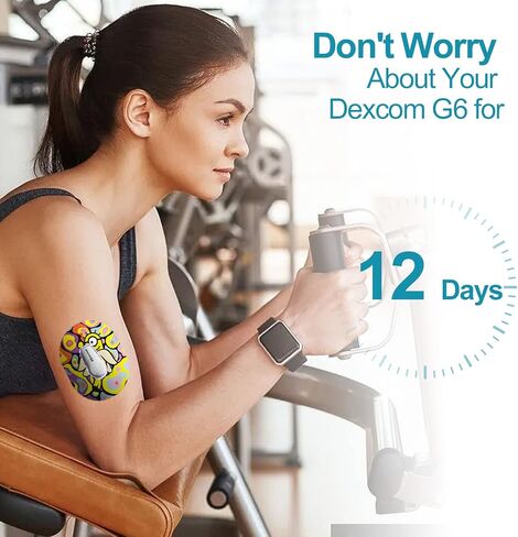 رقع لاصقة لمستشعر Dexcom G6، رقعة مستشعر CGM مع 4 رقع شفافة مقاومة للعرق و20 ملصقًا من القماش وغطاء حماية مستمر لمراقبة الجلوكوز لمدة 10-14 يومًا in Kuwait