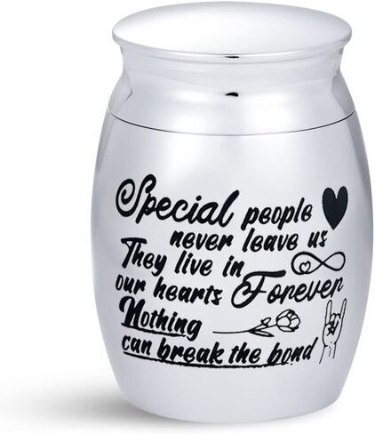 SBI Jewelry Women Men Small Cremation Urns for Human Ashes Wife Husband Family Friend Bring Back from Heaven Fiancee Boyfriend Girlfriend Life Partner Memorial Holder Keepsake Gift for Funeral in Saudi Arabia