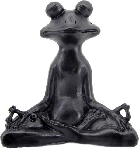 Bellaa 23101 Frog Statue Meditation Lotus Pose Yoga Zen Buddha Outdoor Garden Patio Yard Home Decor Good Luck Feng Shui Sculptures Vastu Figurine 6 Inch in Saudi Arabia