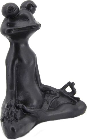 Bellaa 23101 Frog Statue Meditation Lotus Pose Yoga Zen Buddha Outdoor Garden Patio Yard Home Decor Good Luck Feng Shui Sculptures Vastu Figurine 6 Inch in Saudi Arabia