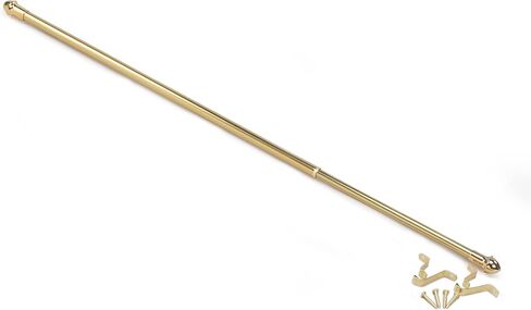 Fantasia Cafe Decorative Window Curtain Rod, 48"- 86" Adjustable Width, 7/16" Diameter, 3/4" Projection - White with Matching Finials - Easy to Install Telescoping Rod - Brackets & Hardware Included in Saudi Arabia