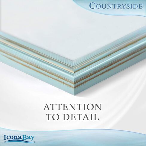 إطارات صور Icona Bay مقاس 5×7 (قشرة البيض باللون الأزرق، 3 عبوات)، مجموعة إطارات صور على الطراز الريفي الفرنسي، مثبتة على الحائط أو سطح الطاولة، مجموعة ريفية in Kuwait