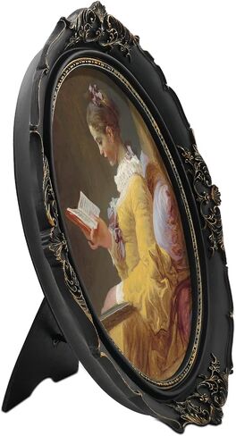 SIMON'S SHOP إطار صورة مقاس 5x7 أسود لصور الزفاف العائلية، إطارات صور بيضاوية مقاس 5x7 للجدار والطاولة، ديكور عتيق in Kuwait