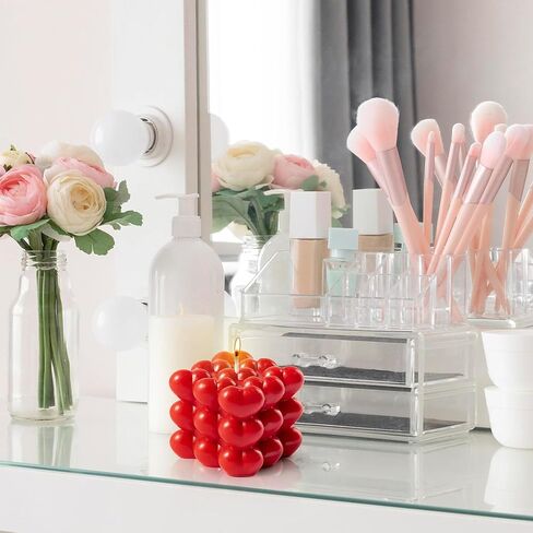 شمعة على شكل قلب برائحة التوت من ديهويا، شمعة فقاعية حمراء لعيد الحب من شمع الصويا العضوي على شكل مكعب هدية عيد الحب لها، عشاء منزلي رومانسي هدية جمالية لحبيبك in Kuwait