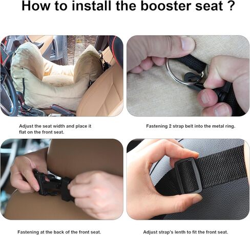 Dog Car Seat for Small Dogs, Portable Pet Booster Seat with Safety Leash and Storage Pockets, Puppy Car Travel Carrier Seat for Road Trips Up to 25-30LBS Dogs in Kuwait