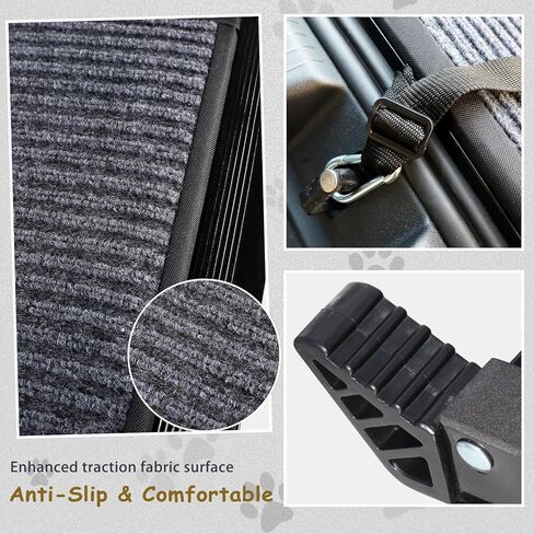 Dog Car Ramp, Folding Pet Stairs Ramp,Outdoor Dog Ramp with Anti-Slip Rug Surface for Dogs to Get Into a Car,SUV,Truck & Porch Steps in Kuwait