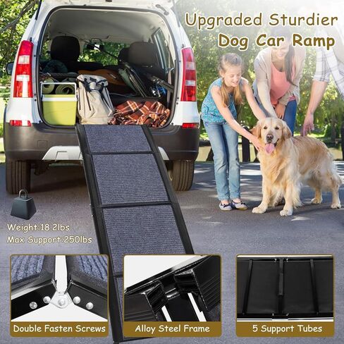 Dog Car Ramp, Folding Pet Stairs Ramp,Outdoor Dog Ramp with Anti-Slip Rug Surface for Dogs to Get Into a Car,SUV,Truck & Porch Steps in Kuwait