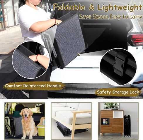 Dog Car Ramp, Folding Pet Stairs Ramp,Outdoor Dog Ramp with Anti-Slip Rug Surface for Dogs to Get Into a Car,SUV,Truck & Porch Steps in Kuwait