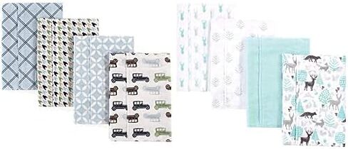 Hudson Baby Boy Cotton Flannel Burp Cloth 8-Pack, Gray Whale Whale in Kuwait