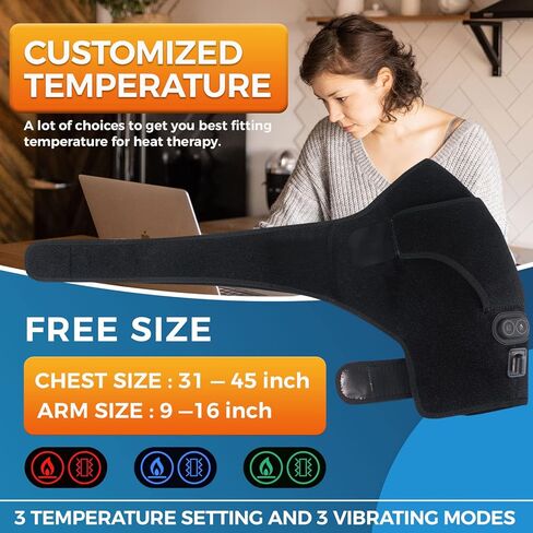 كرياتريل دعامة لف كتف ساخنة للتدليك، وسادة تدفئة للعلاج الحراري للكتف لتخفيف الام العضلات، الكتف المجمد، التهاب كيسي، التهاب الاوتار، الكفة الدوارة in Kuwait