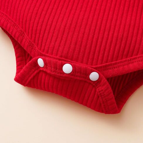 WZTYYDS Newborn Baby Girl Christmas Outfits Ruffle Deer Romper Red Plaid Bodysuit Suspender Skirt Fall Winter Clothes Set in Kuwait