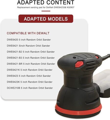 وسادات صنفرة بديلة من LIZMOF، لوحات دعم سنفرة بخطاف وحلقة مقاس 5 بوصات لآلة الصنفرة المدارية DWE64233 & N329079، DWE6421-B2 DWE6421-B3 DWE6423/6423K DWE6421/6421K، 5 بوصات 8 فتحات، عبوتان in Kuwait