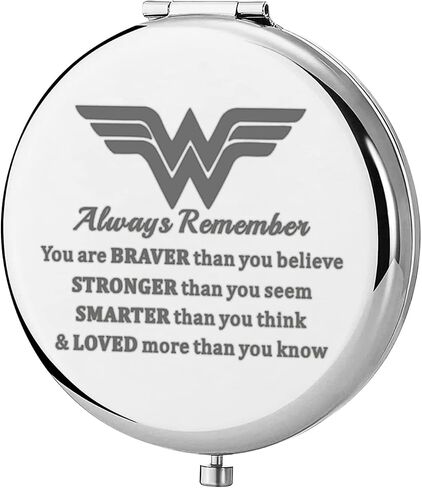 KEYCHIN Heroine Pocket Mirror Diana Fans Gift You are Braver Stronger Smarter Than You Think Heroine Compact Mirror for Women Girls (Heroine-RG) in Saudi Arabia
