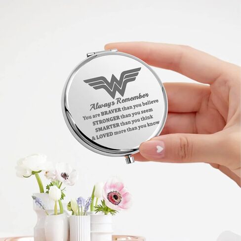 KEYCHIN Heroine Pocket Mirror Diana Fans Gift You are Braver Stronger Smarter Than You Think Heroine Compact Mirror for Women Girls (Heroine-RG) in Saudi Arabia