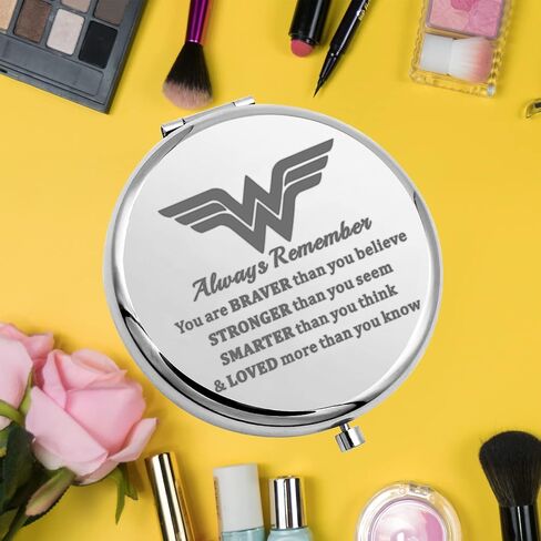 KEYCHIN Heroine Pocket Mirror Diana Fans Gift You are Braver Stronger Smarter Than You Think Heroine Compact Mirror for Women Girls (Heroine-RG) in Saudi Arabia