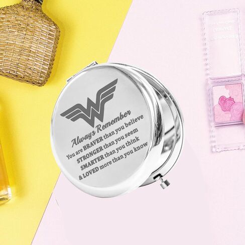 KEYCHIN Heroine Pocket Mirror Diana Fans Gift You are Braver Stronger Smarter Than You Think Heroine Compact Mirror for Women Girls (Heroine-RG) in Saudi Arabia