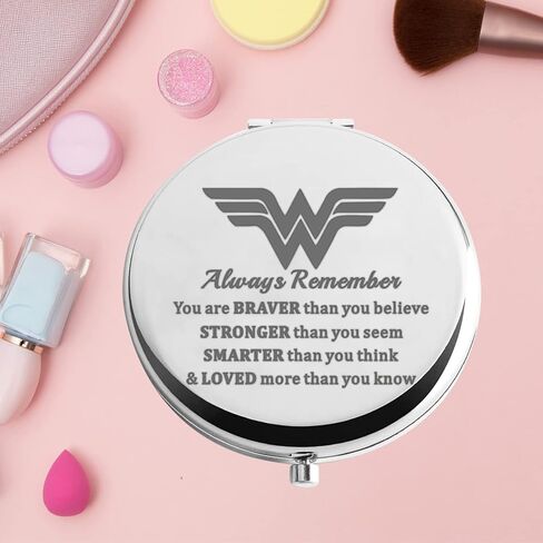 KEYCHIN Heroine Pocket Mirror Diana Fans Gift You are Braver Stronger Smarter Than You Think Heroine Compact Mirror for Women Girls (Heroine-RG) in Saudi Arabia