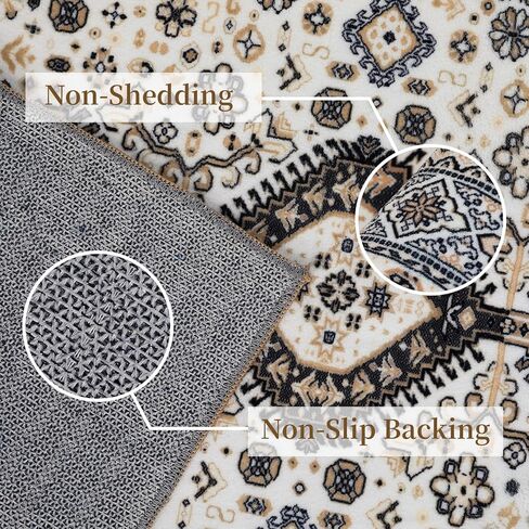 IMINROME Washable Runner Rug 2x6 Bohemian Traditional Rug Foldable Thin Floral Print Runner Rug for Entryway Hallway Kitchen Laundry Room Bathroom Non Slip Washable Vintage Runner Carpet in Kuwait