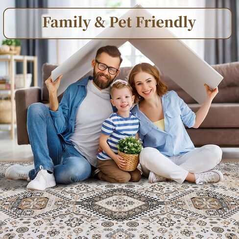 IMINROME Washable Runner Rug 2x6 Bohemian Traditional Rug Foldable Thin Floral Print Runner Rug for Entryway Hallway Kitchen Laundry Room Bathroom Non Slip Washable Vintage Runner Carpet in Kuwait