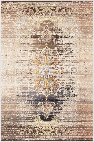 سجاد منطقة meejou مقاس 5x7 لغرفة المعيشة، سجادة قابلة للغسل في الغسالة، سجادة عتيقة متعثرة، سجادة غير قابلة للانزلاق، سجادة منطقة منخفضة الوبر لغرفة المعيشة، غرفة النوم، غرفة الطعام، داخلي، أزرق مخضر in Kuwait