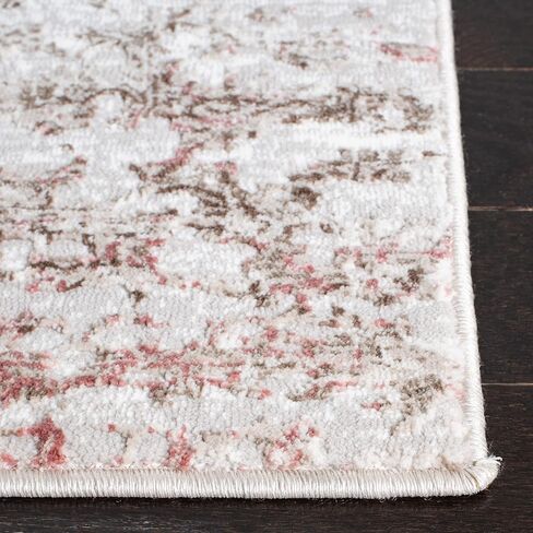 Safavieh Meadow Collection Runner Rug - 2' x 8', Beige & Pink, Modern Abstract Design, Non-Shedding & Easy Care, Ideal for High Traffic Areas in Living Room, Bedroom (MDW585B) in Saudi Arabia