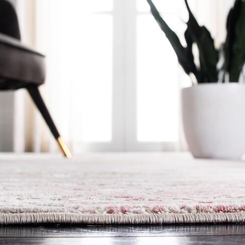 Safavieh Meadow Collection Runner Rug - 2' x 8', Beige & Pink, Modern Abstract Design, Non-Shedding & Easy Care, Ideal for High Traffic Areas in Living Room, Bedroom (MDW585B) in Saudi Arabia