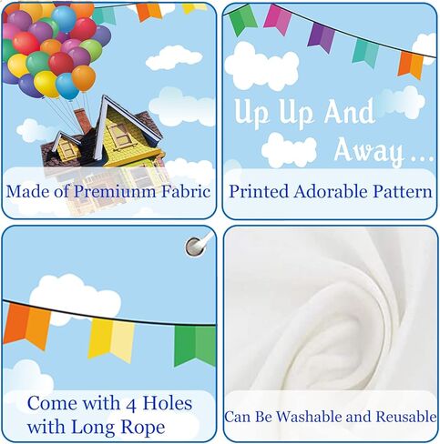 لافتة خلفية بعبارة «Happy Birthday» من اب بتصميم سماء زرقاء وسحابة بيضاء وبالون لتزيين الحفلات والتصوير الفوتوغرافي 7×5 قدم in Kuwait