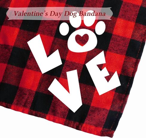 STMK 2 Pack Valentines Dog Bandanas, Dog Valentines Bandana for Dogs Pets (Red, Free Kisses & Be My Valentine) in Saudi Arabia