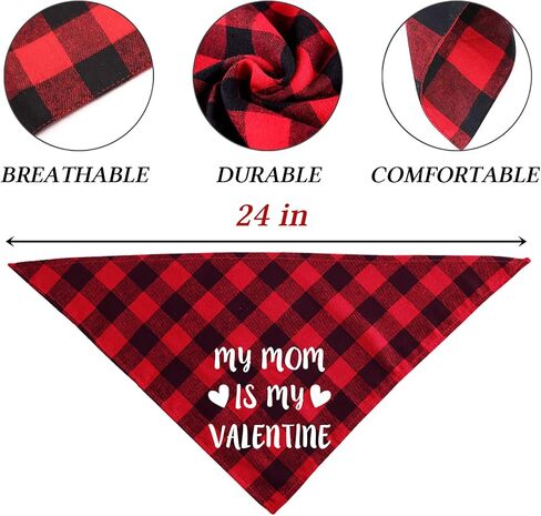 STMK 2 Pack Valentines Dog Bandanas, Dog Valentines Bandana for Dogs Pets (Red, Free Kisses & Be My Valentine) in Saudi Arabia