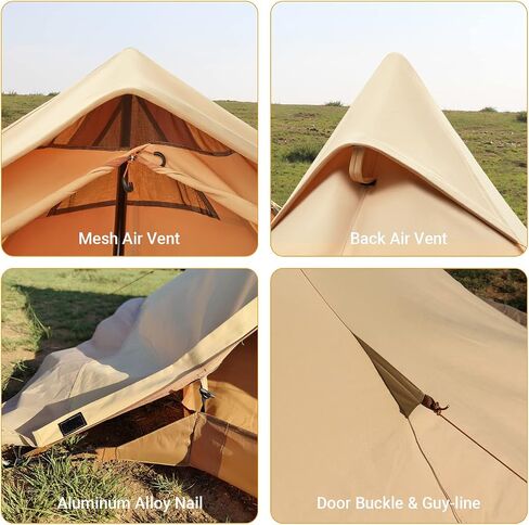 KingCamp Hot Tent with Stove Jack, 4 Season Cotton Tipi Tent for Camping, Lightweight Portable with Carry Bag, Foldable Snow Skirt, Set-up Rainfly, Glamping Hiking Backpacking, Windproof, Rainproof in Saudi Arabia