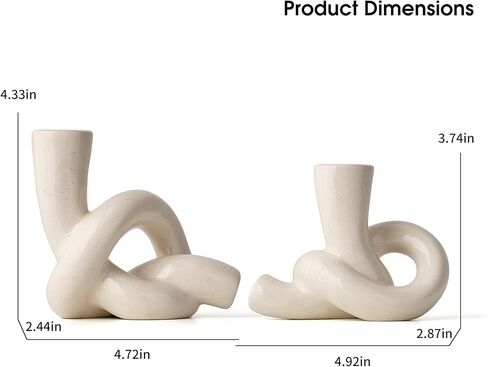 مجموعة حوامل الشموع البيضاء XGZY: قطعتان من حامل الشموع الحديث، شمعدانات سيراميك فريدة من نوعها لغرفة المعيشة، حامل تلفزيون، حامل شموع للمطبخ، غرفة الطعام، حامل شموع مستدقة لزينة عيد الميلاد in Kuwait