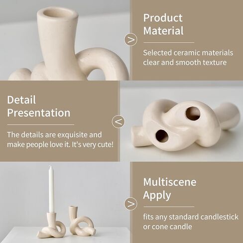 مجموعة حوامل الشموع البيضاء XGZY: قطعتان من حامل الشموع الحديث، شمعدانات سيراميك فريدة من نوعها لغرفة المعيشة، حامل تلفزيون، حامل شموع للمطبخ، غرفة الطعام، حامل شموع مستدقة لزينة عيد الميلاد in Kuwait