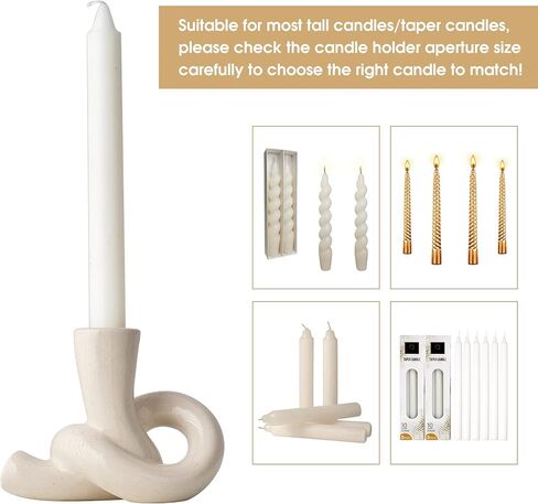 مجموعة حوامل الشموع البيضاء XGZY: قطعتان من حامل الشموع الحديث، شمعدانات سيراميك فريدة من نوعها لغرفة المعيشة، حامل تلفزيون، حامل شموع للمطبخ، غرفة الطعام، حامل شموع مستدقة لزينة عيد الميلاد in Kuwait