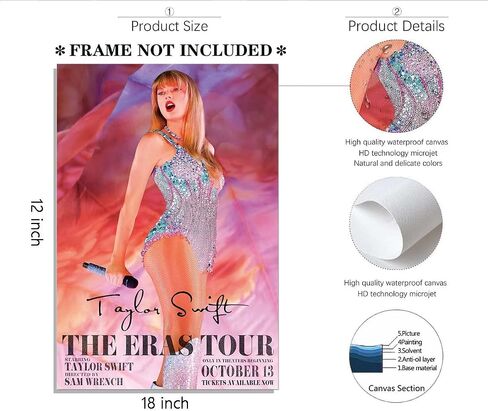 CQUQSSQ Taylor Swift Poster Merch the Eras Tour Music Wall Art Decor Posters for Swiftie Gifts 16X24 inch in Saudi Arabia