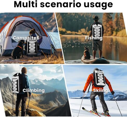 حقيبة ظهر جافة مقاومة للماء سعة 30 لتر من Omnpak، حقيبة ظهر مقاومة للماء تحافظ على جفاف المعدات، حقيبة جافة عائمة للتجديف بالكاياك، الشاطئ، التجديف، القوارب، المشي لمسافات طويلة، بناء PVC in Kuwait