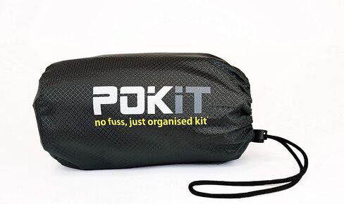حقيبة ظهر للسفر من KitBrix POKIT Day Pack - حقيبة للسباحة والجيم لممارسة الرياضة في الهواء الطلق - حقيبة ظهر مقاومة للماء قابلة للطي 25 لتر - أسود/أزرق in Kuwait