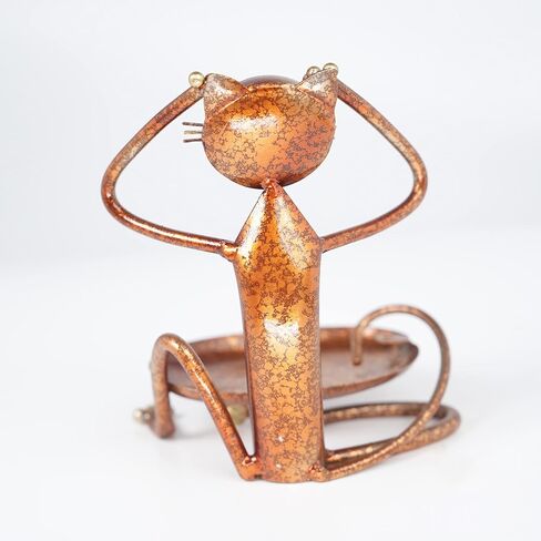 Handcrafted Iron Cat Incense Holder Burner for Meditation, Yoga, Spa, Practical Ash Catcher, Home Decor (Blue Gray) in Saudi Arabia