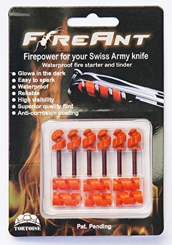 FireAnt 6 Pack - Fire Starter and Tinder System for Swiss Army Victorinox Knives (Blue Glow) in Saudi Arabia