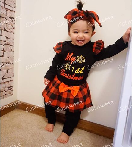 طقم ملابس عيد الميلاد الأول للفتيات من MOMMY'S NEW MAN بأكمام طويلة in Kuwait