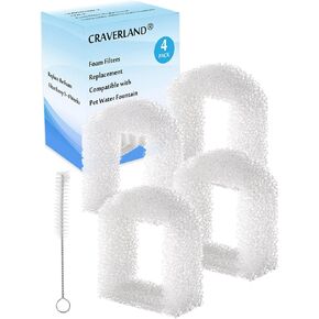 Foam Filters Replacement Compatible with Drinkwell Avalon,Stainless Steel 360 Pet Water Fountain,Pre Filters and a Motor Cleaning Brush Toolfor Cat Dog Water Dispenser(34+1 Pack) in Kuwait