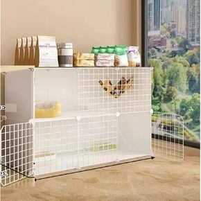 2-Tier Cat Cage Indoor DIY Cat Playpen Detachable Metal Wire Kennels Cat Cage Indoor Cat Enclosures DIY Cat Playpen Metal Kennel in Kuwait